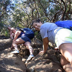 Girls Climbing Mount Warning