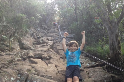 the final climb on Mt Warning